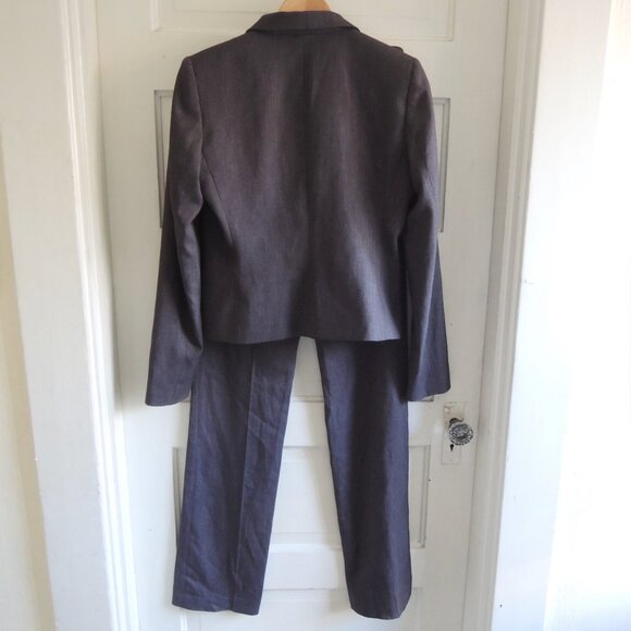 Tahari Gray Micro Herringbone Pant Suit Jkt 6 Pants 2 (Run L) - Picture 4 of 14